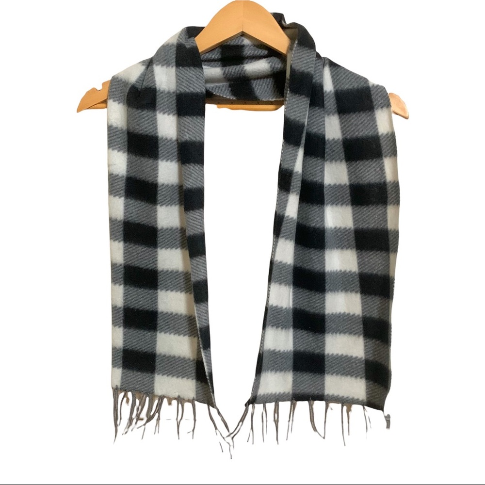 Black Grey and White Checkered Scarf